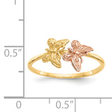 14k Two-Tone Polished Butterfly Ring K5770