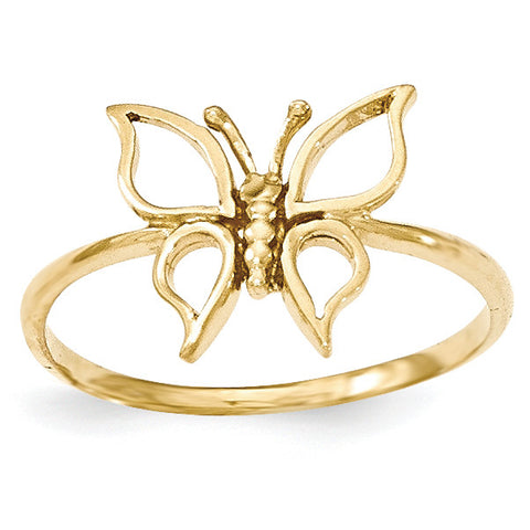 14k Polished Butterfly Ring K5773 - shirin-diamonds