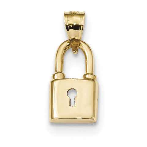14k Polished Lock Pendant K5837 - shirin-diamonds