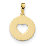 14k Gold Polished Cut-out Heart Pendant K5852 - shirin-diamonds