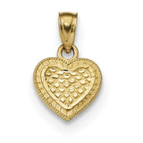 14k Diamond-cut Lattice Heart Pendant K5855 - shirin-diamonds