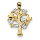 14k w/Rhodium Tree of Life w/Hearts Pendant K5866 - shirin-diamonds