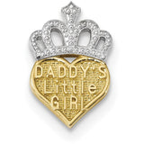 14k w/White Rhodium Polished Daddy's Little Girl Heart Chain Slide K5905 - shirin-diamonds