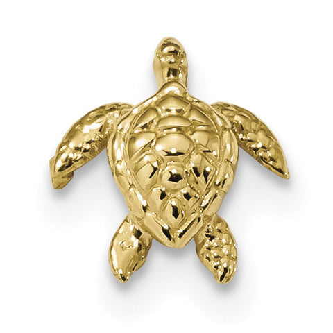 14k Polished Small Sea Turtle Chain Slide K6031 - shirin-diamonds