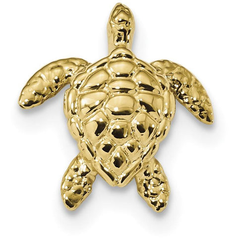 14k Polished Large Sea Turtle Chain Slide K6035 - shirin-diamonds