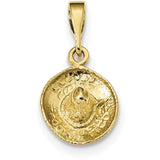 14k Gold Polished Sombrero Pendant K6115 - shirin-diamonds
