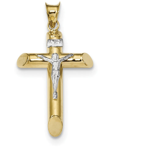 14k Two-Tone Polished Crucifix Pendant K6280 - shirin-diamonds