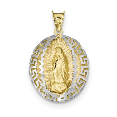 14k Two-Tone Our Lady Of Guadalupe Pendant K6341 - shirin-diamonds
