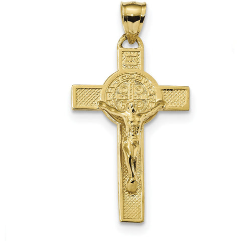 14k San Benito 2-Sided Crucifix Pendant K6359 - shirin-diamonds