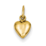 14k Solid Polished 3-Dimensional Medium Heart Charm K795 - shirin-diamonds