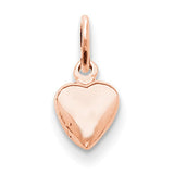 14k Rose Gold Solid Polished 3-Dimensional Medium Heart Charm K796 - shirin-diamonds