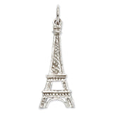 14k White Gold Solid Polished Eiffel Tower Charm K854 - shirin-diamonds