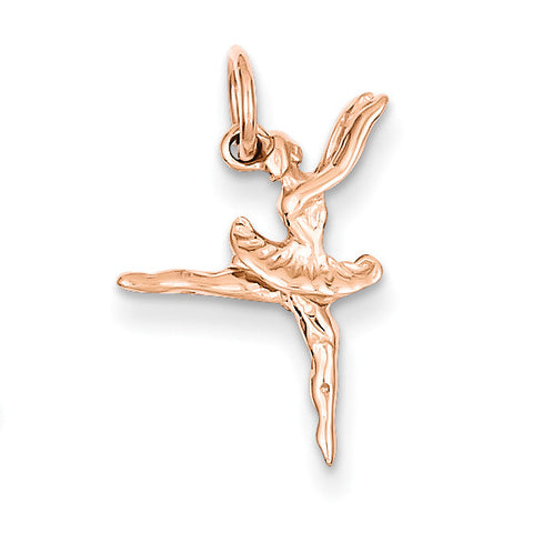14k Rose Gold Polished 3-Dimensional Ballerina Charm K940 - shirin-diamonds