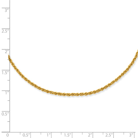 18in Gold-plated Kelly Waters 2mm French Rope Chain KW469 - shirin-diamonds