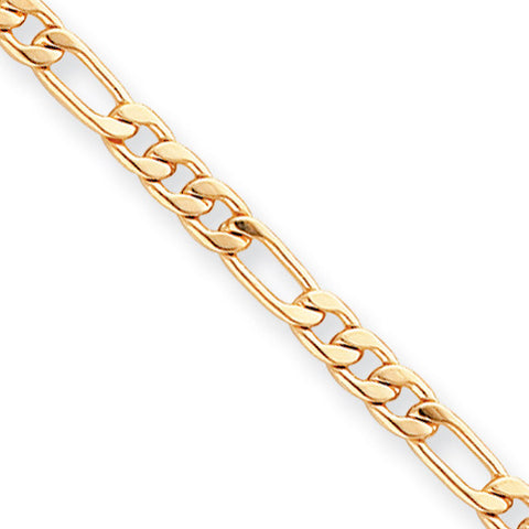 20in Gold-plated 5mm Figaro Necklace KW477 - shirin-diamonds