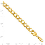 7in Gold-plated Kelly Waters 6.5mm Double Link Charm Bracelet KW491 - shirin-diamonds