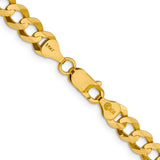 14k 7.2mm Solid Polished Light Flat Cuban Chain (Weight: 27.65 Grams, Length: 24 Inches)
