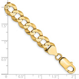 14k 8.3mm Solid Polished Light Flat Cuban Chain (Weight: 12.07 Grams, Length: 8 Inches)