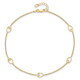 14k Polished Anklet with 1in ext
