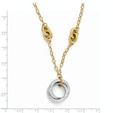 14k Two-tone Polished and Diamond-cut Necklace with 2in ext