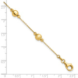 14K D/C Scratch Finish Polished Bracelet (Weight: 2.79 Grams, Length: 7.5 Inches)