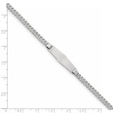 14k WG Flat Curb Link Soft Diamond Shape ID Bracelet LID61CW - shirin-diamonds
