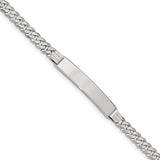 14k WG Flat Curb Link ID Bracelet LID61W - shirin-diamonds