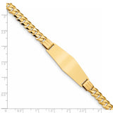 14K Curb Link Soft Diamond Shape ID Bracelet LID65C - shirin-diamonds