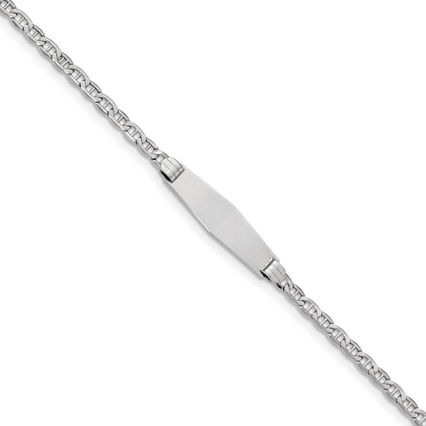 14K WG Anchor Link Soft Diamond Shape ID Bracelet LID66CW - shirin-diamonds
