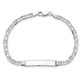 14K WG Anchor Link ID Bracelet (Weight: 4.7 Grams, Length: 7 Inches)