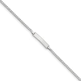 14k WG Flat Curb Link ID Bracelet LID61W - shirin-diamonds