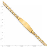 14K Anchor Link Soft Diamond Shape ID Bracelet LID60C - shirin-diamonds