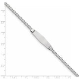 14k WG Flat Curb Link Soft Diamond Shape ID Bracelet LID61CW - shirin-diamonds