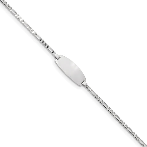 14kw Oval ID Figaro Bracelet LID84W - shirin-diamonds