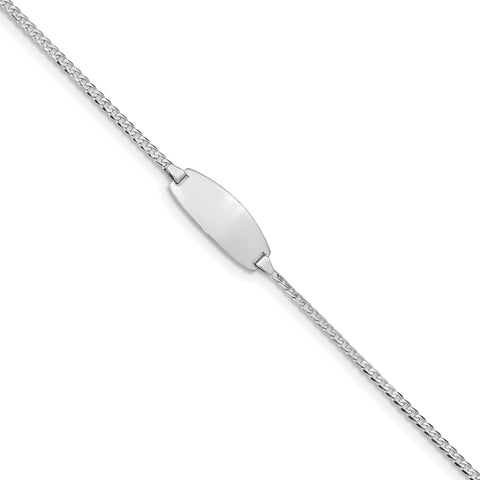 14kw Oval ID Curb Bracelet LID85W - shirin-diamonds
