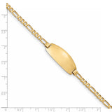 14ky Oval ID Figaro Bracelet LID84 - shirin-diamonds