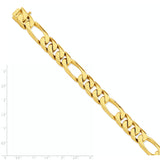 10k 7mm Hand-Polished Figaro Link Bracelet 10LK107 - shirin-diamonds