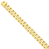 14k 14mm Hand-Polished Traditional Link Bracelet Chain LK121 - shirin-diamonds