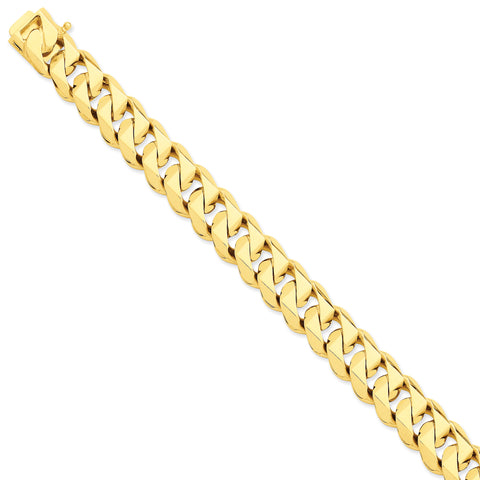 14k 14mm Hand-Polished Traditional Link Bracelet Chain LK121 - shirin-diamonds