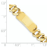 14k Hand-polished Traditional Heavy Link ID Bracelet LK122ID - shirin-diamonds