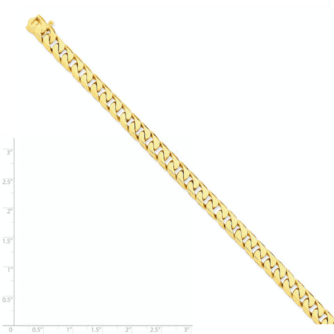 14k 7.5mm Hand-polished Flat Beveled Curb Chain LK132 - shirin-diamonds