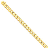 14k 7.5mm Hand-polished Flat Beveled Curb Chain LK132 - shirin-diamonds