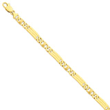 14k 6.4mm Hand-Polished Fancy Link Chain LK201 - shirin-diamonds