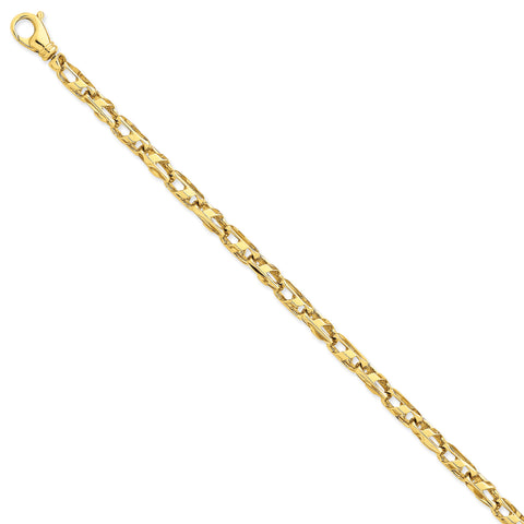 14k 5.5mm Fancy Link Bracelet LK316 - shirin-diamonds
