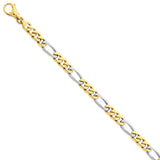 14k Two-tone 5.8mm Polished Fancy Link Bracelet LK487 - shirin-diamonds