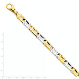 14k Two-tone 5.8mm Polished Fancy Link Bracelet LK487 - shirin-diamonds