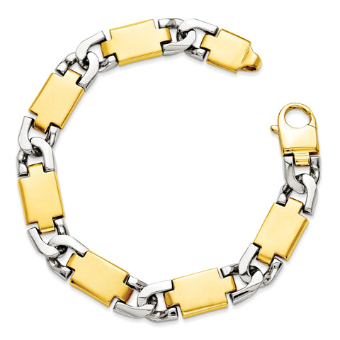 14k Two-tone Polished Gold Fancy Link Bracelet LK543 - shirin-diamonds