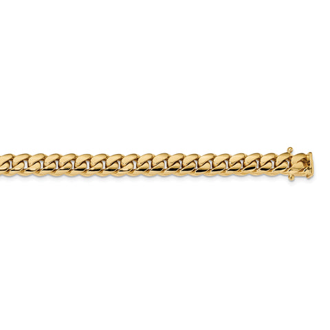 14k 8.7mm Hand-polished Miami Cuban Chain Link Bracelet LK587 - shirin-diamonds