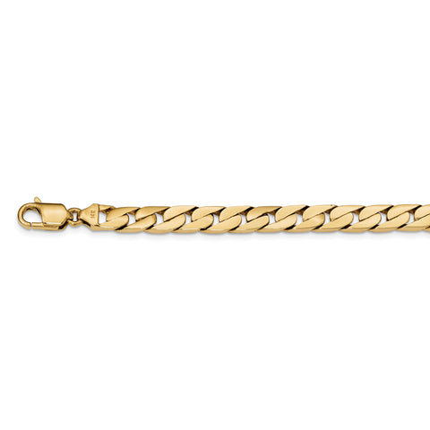 14k 8.00mm Hand-polished Long Link Half Round Curb Chain LK589 - shirin-diamonds
