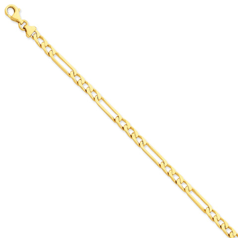 14K 5mm Polished Figaro Link Bracelet LK667 - shirin-diamonds